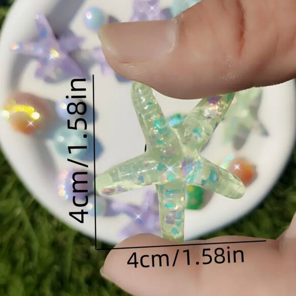 EVA Bag Charms – Passport Philosophy Collection Acrylic Purple Shells 20pc - Picture 2 of 7